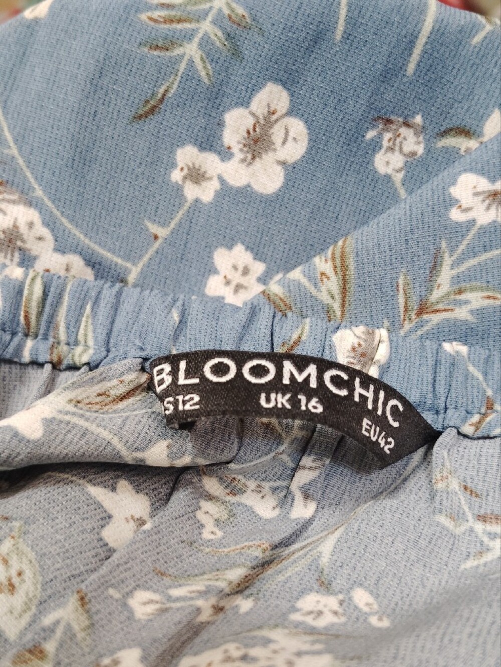 BloomChic Blue Floral Maxi Dress with White Print - Picture 6 of 8